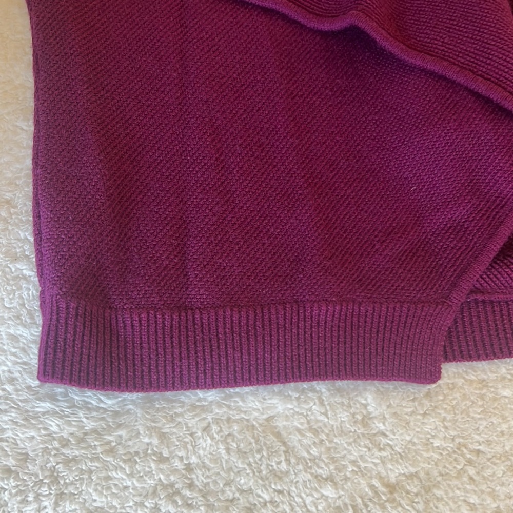 Theory Nisa Cashcotton Openβ Front Cardigan Plum Purple Petite P/TP - Picture 10 of 10